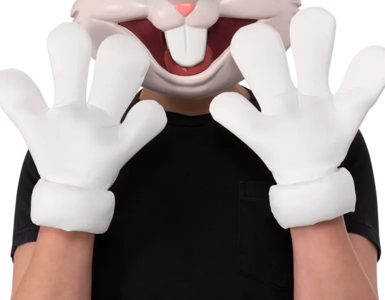 Adults Looney Tunes Bugs Bunny Jumbo Cartoon Gloves Costume Accessory