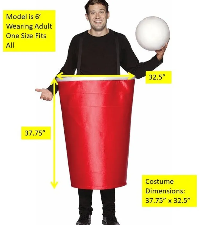 Adults Red Beer Pong Cup Costume