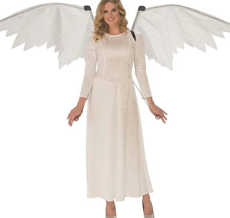 Adults White Mechanical Angel Wings Costume Accessory