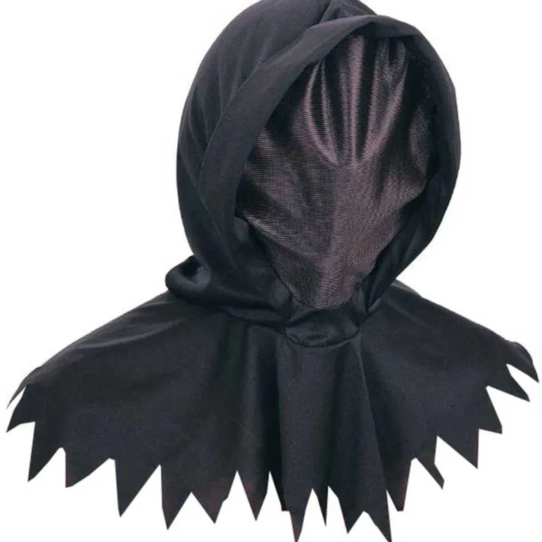Black Hidden Face Hooded Costume Mask