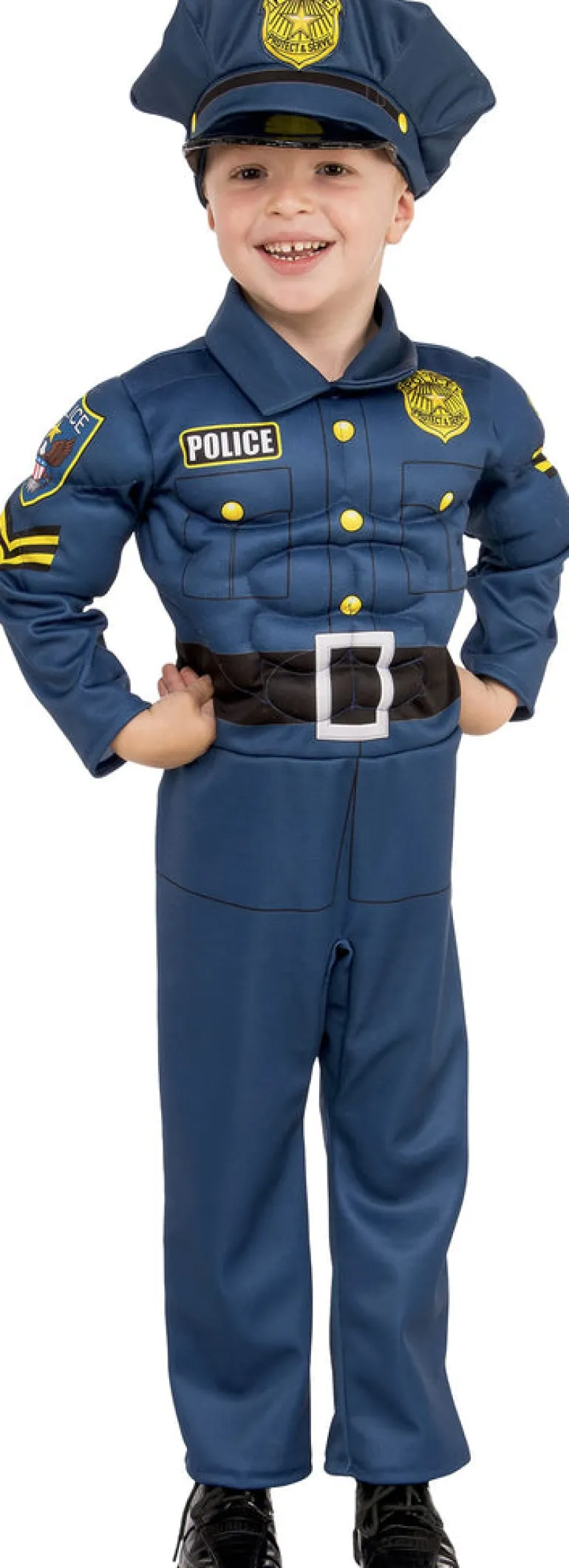 Boys Deluxe Muscle Chest Top Cop Police Officer Costume