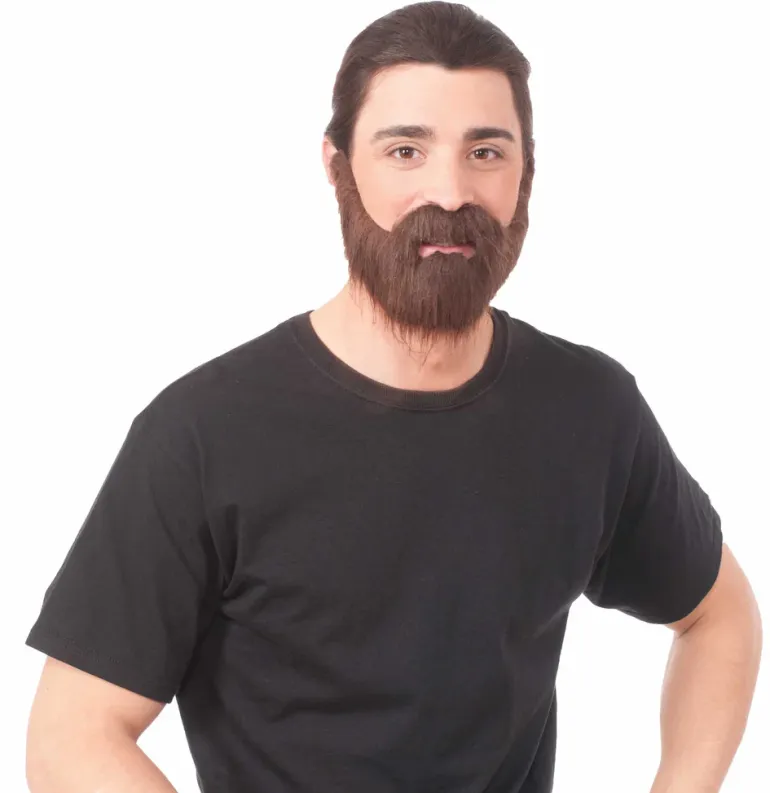 Brown Beard and Moustache Costume Accessory Set