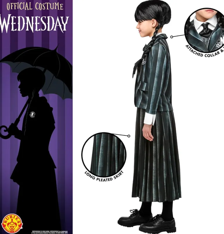 Girls Addams Family Wednesday Addams Nevermore Academy Costume