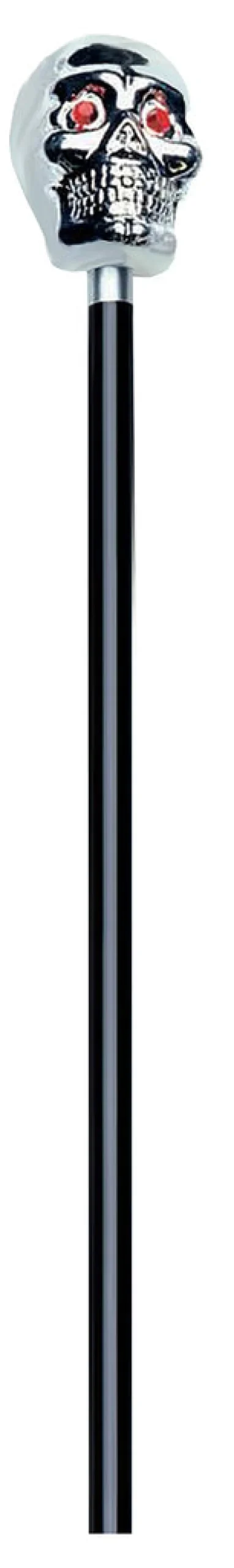 48-Inch Silver Skull Walking Cane Costume Prop Accessory