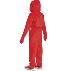 Kids Among Us Red Impostor Hooded Jumpsuit Costume