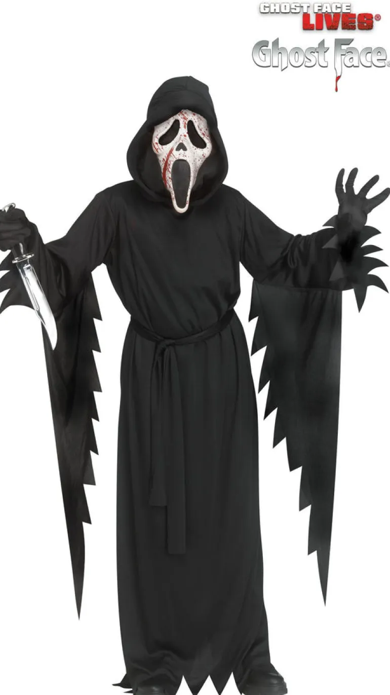 Kids Scream Blood Splatter Ghost Face Costume