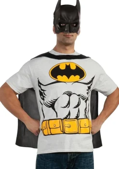 Mens DC Universe Batman Costume Shirt with Cape and Mask