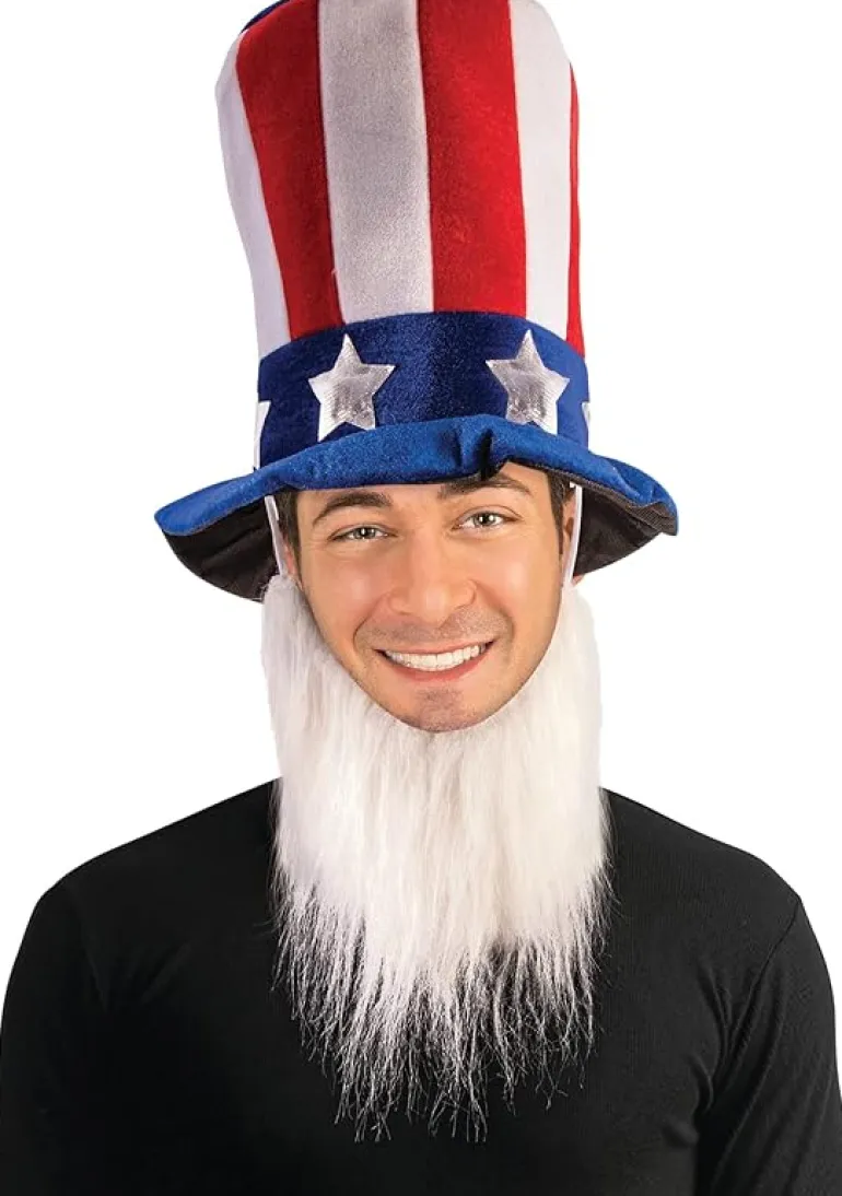 Patriotic Uncle Sam Top Hat and Beard Costume Accessory