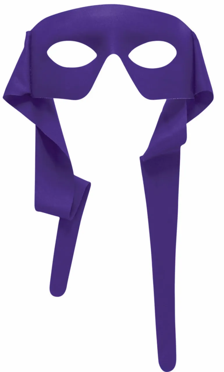 Purple Masked Man Ninja Costume Mask with Ties