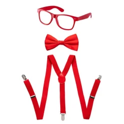 Toddlers Neon Suspender, Bowtie, & Glasses Accessory Set