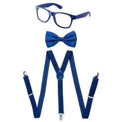 Toddlers Neon Suspender, Bowtie, & Glasses Accessory Set