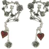 Wicked Gems Bed of Blood Rose Earrings Costume Jewelry Accessory