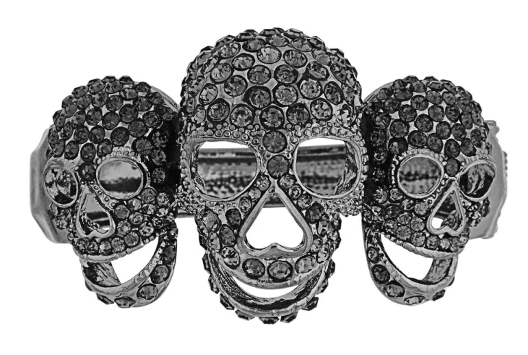 Wicked Gems Grey Skulls Bangle Bracelet Costume Jewelry Accessory