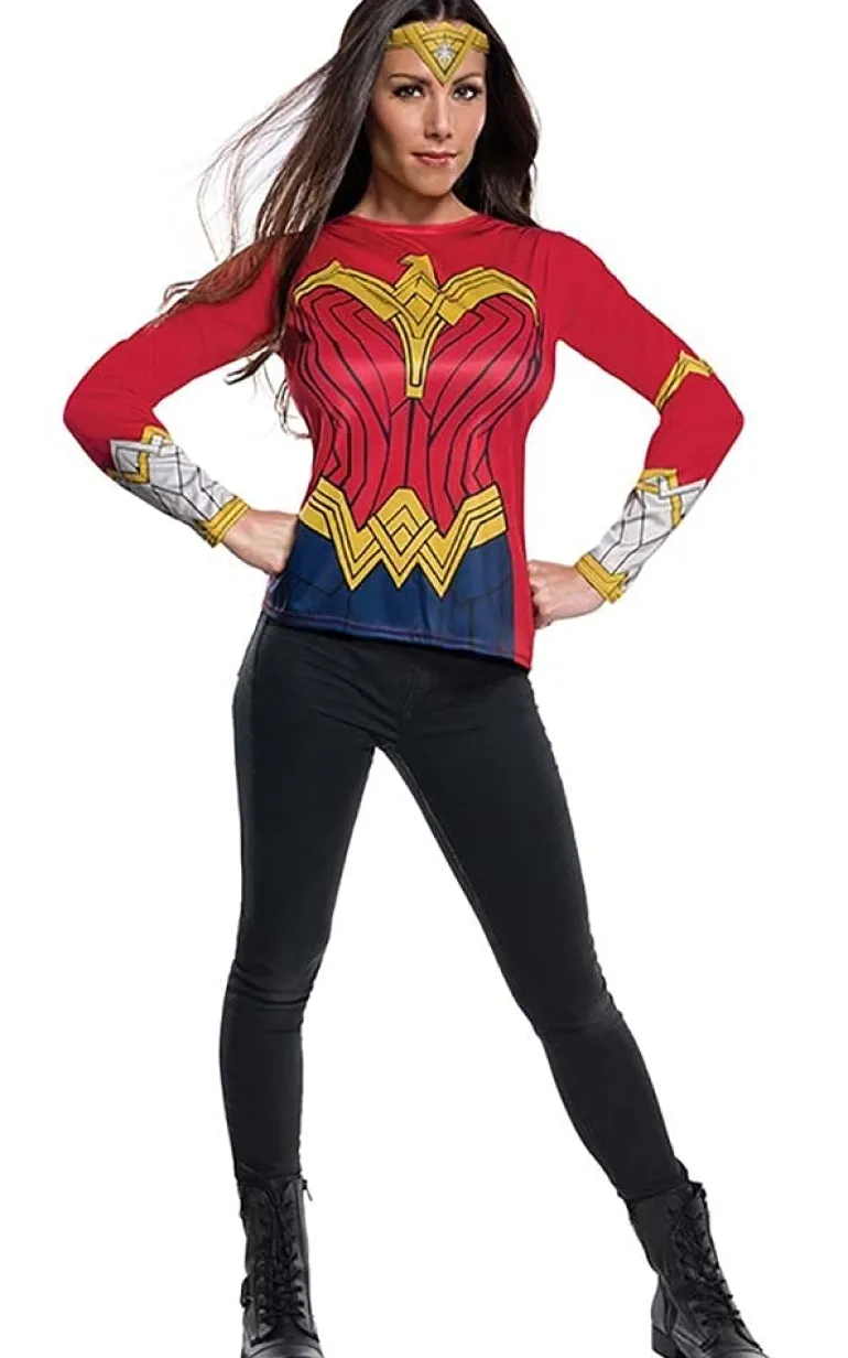 Womens DC Comics Long Sleeve Wonder Woman Costume Top
